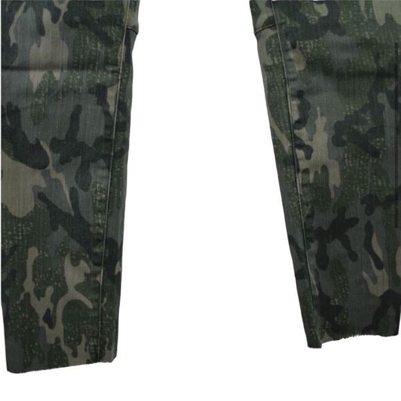 Etienne Marcel Camo Skinny Jeans Red Zipper Pockets Raw Cut Hemline Pants - Picture 3 of 7
